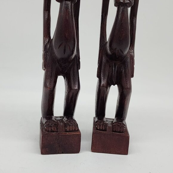 African Hand Carved Fertility Sculpture Figure Wooden Tribal Male Female - Picture 2 of 10